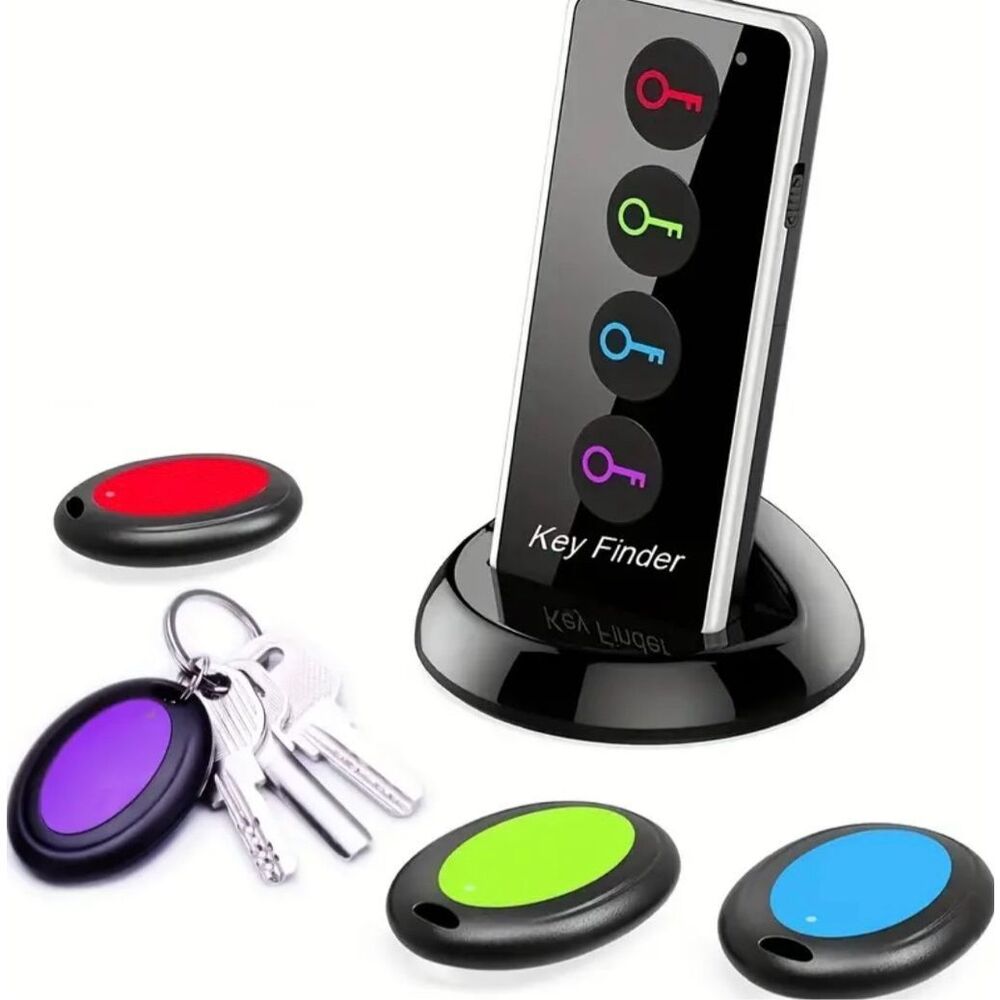NWT Key Remote Finder Set With 1 Transmitter 4 Receivers LED Flashlight Tracker